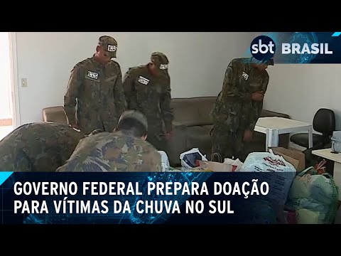 Governo prepara doação de cestas de alimentos às vítimas da chuva no RS | SBT Brasil (04/05/24)