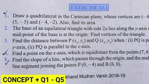 CBSE CLASS 11th Mathematics Exercise 10.1 NCERT SOLUTIONS || CHAPTER 10 || Straight lines || Ex 10.1