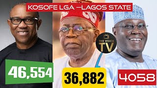 LP - Peter Obi Wins Kosofe LGA, Lagos State | Official Inec Result For Presidential Election