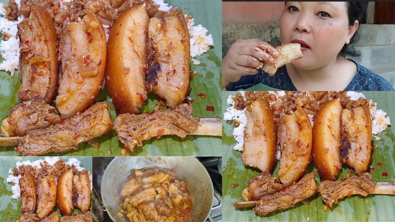 Wak meameseng suk ongprete chataijok#Pork with fermented bamboo shoots#Garo Mukbang