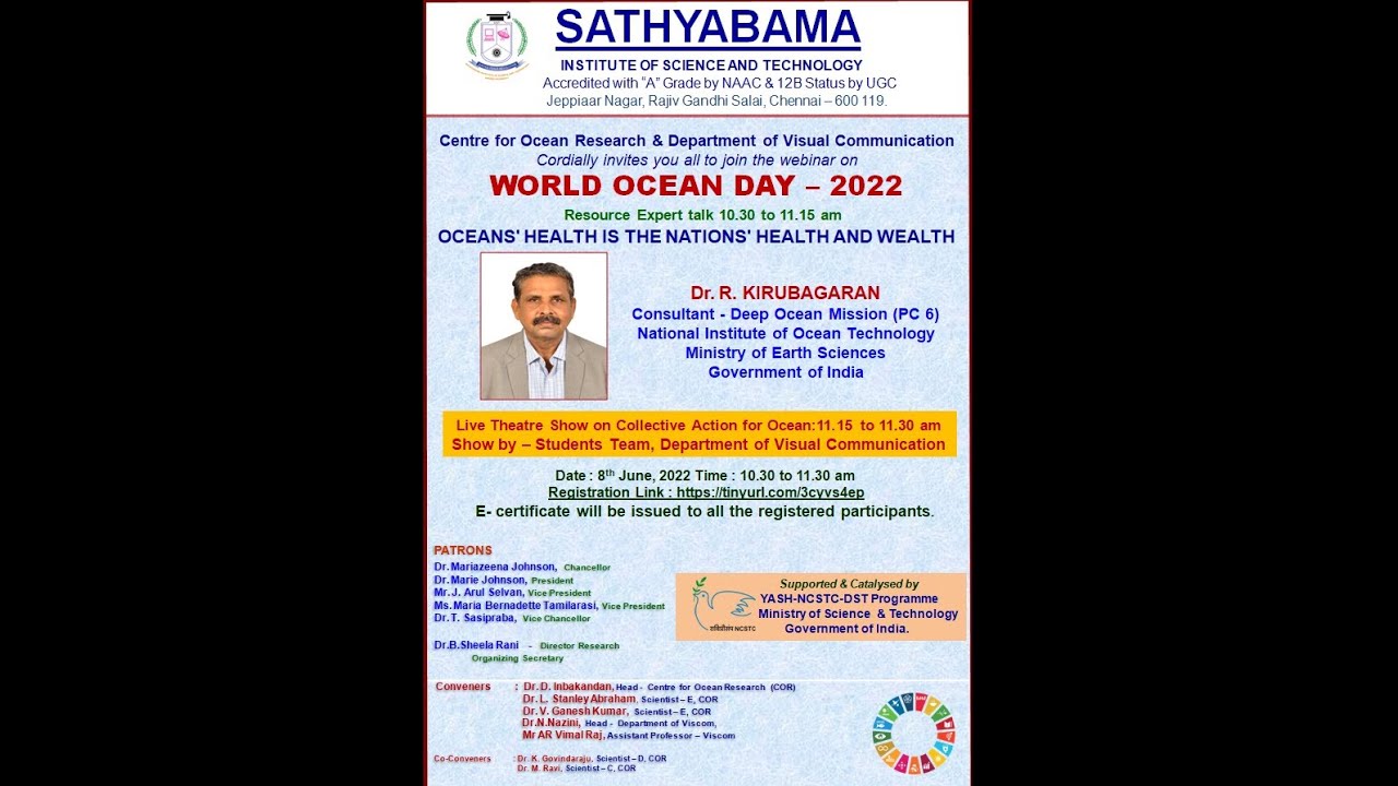 COR - WORLD OCEAN DAY 2022 Expert talk and Live Theatre Show on the collective action of Ocean!