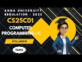 Computer Programming C Syllabus in Tamil||CS25C01||Anna University regulation 2025.