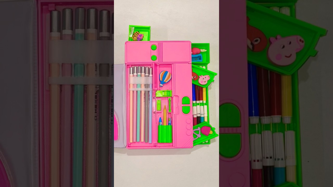 Cute unicorn jumbo pencil box with fancy stationery items 