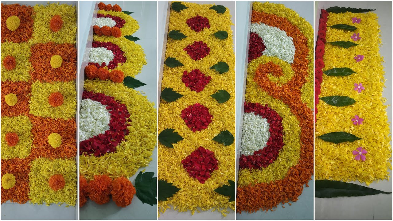 Easy Karthigai deepam rangoli designs | Corner rangolis | flower ...