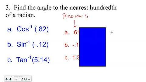 7.6.1 -  Inverse Trig Functions 1