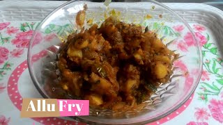 Aaloo Fry | Potato fry | Alu Fry Andhra Style in Telugu Recipes By Moms Tasty Recipes