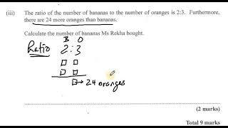 CXC June 2022 Maths Exam | Question 1 (b) Part (iii) | Ratio