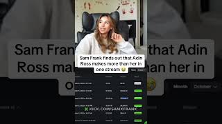 Sam Frank finds out that Adin Ross makes more than her in one stream 😭 #samfrank #adinross #fyp Wealth