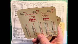 WOW! VINTAGE APBA BASEBALL w/ORIGINAL CARDS: 1953 Pirates (Dickson) @ 1953 Nationals (Porterfield)!!