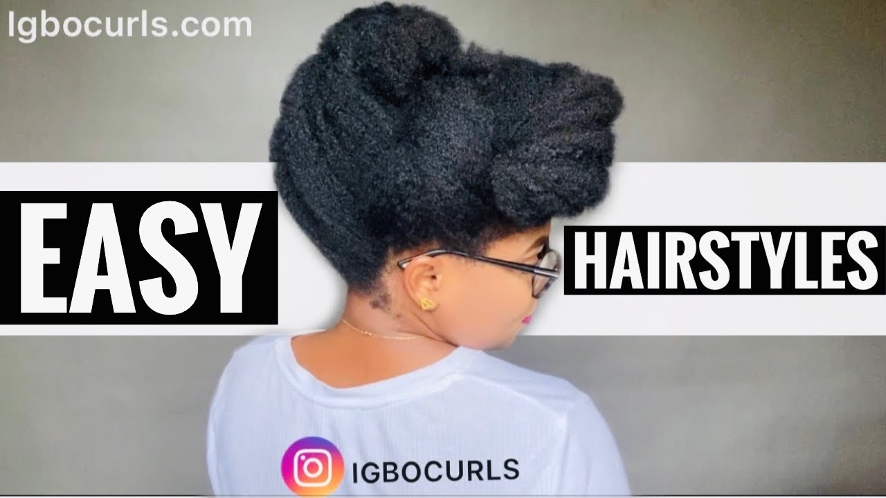 4 EASY (NO BRAID) HAIRSTYLES ON 4c Natural Hair for Black Women