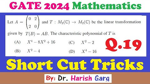 Question 19 | Linear Transformation | GATE 2024 Mathematics | Short Cut Tricks