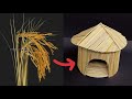 DIY beautiful house from waste paddy leaf/best out of waste paddy leaf reuse idea/House craft idea