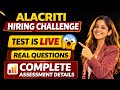 Alacriti Assessment Question || Alacriti Hiring Challenge || Alacriti Hiring Challenge Question