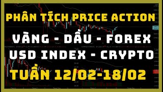 ✅ Phân Tích VÀNG - DẦU - FOREX - USD INDEX - CRYPTO Theo Price Action Tuần 12-18/02 | TraderTop