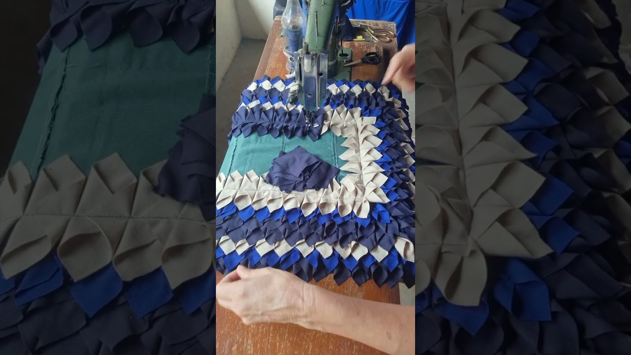 Tapete feito com quadradinho de malha 