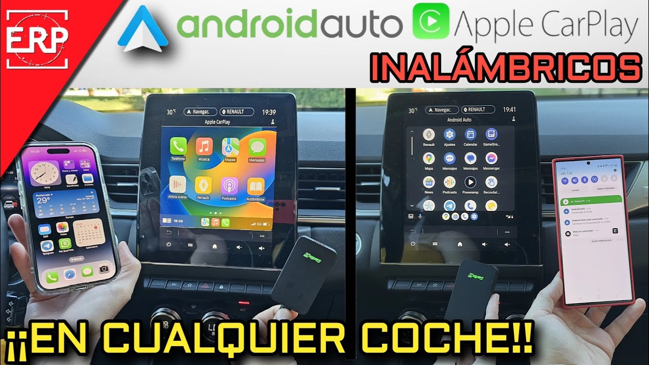 Adaptador inalámbrico Android Auto para automóvil, se conecta  automáticamente a Android Auto, convierte con cable a inalámbrico, fácil  configuración