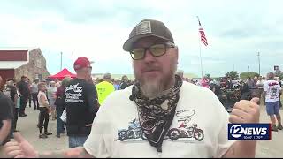 Bike riders with Motorcycle Cannonball reach halfway point in Kansas