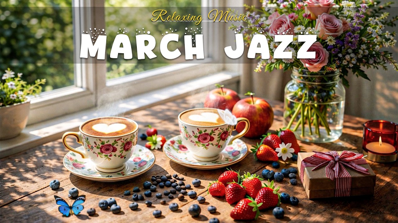 [MARCH JAZZ] ~ Relaxing Spring Coffee Jazz & Soft Bossa Nova Piano for Study, Work