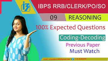 IBPS PO/CLK/SO/RRB/SSC/NTPC REASONING II CODING DECODING II TRICKS & TIPS II IMPORTANT QUESTIONS...