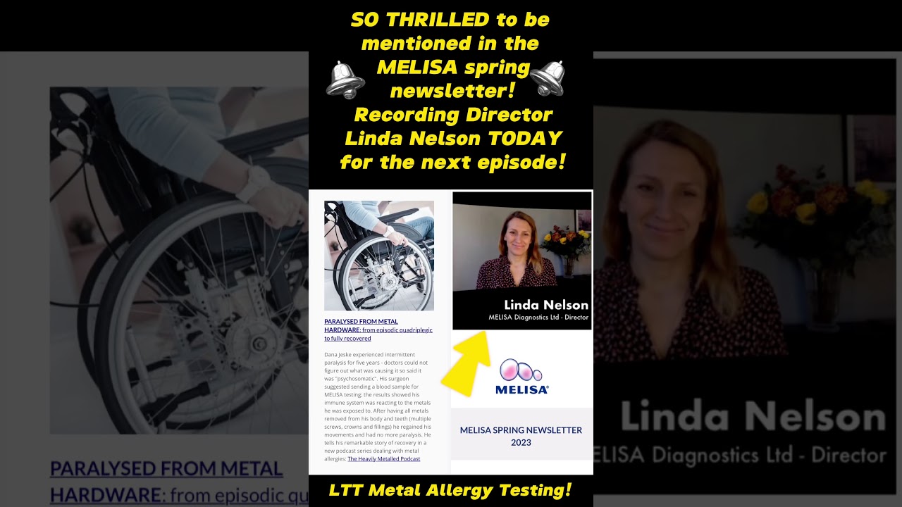 LTT Metal Allergy Testing with MELISA Diagnostics! #metal #allergies #chronicpain #podcast