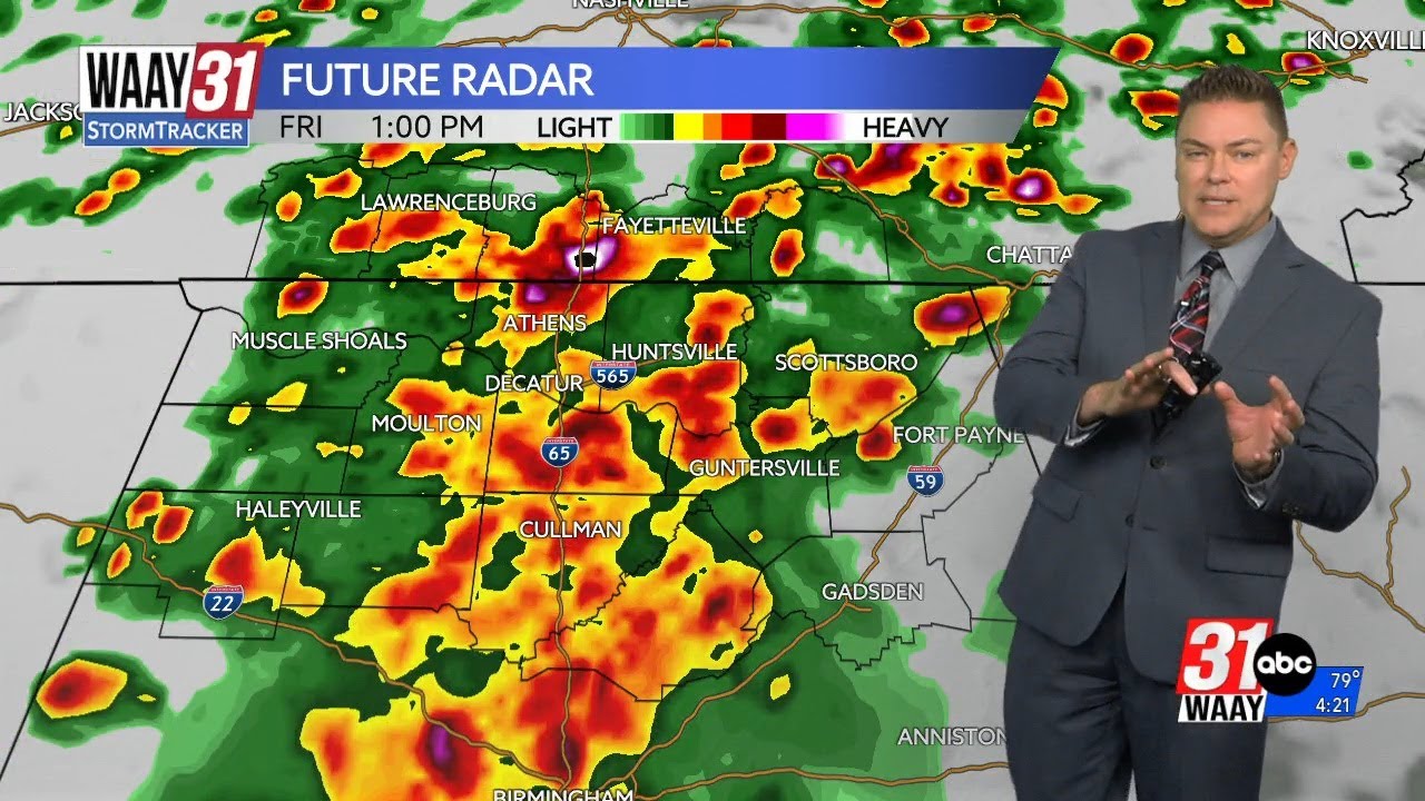 More rain and storms expected Friday across north Alabama - YouTube