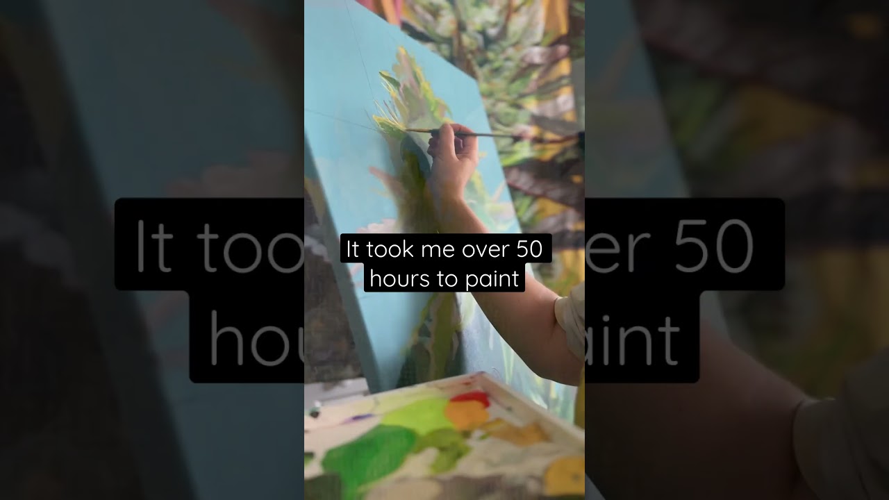 My MOST REQUESTED flower painting. BLUE DREAM, It's LIT.