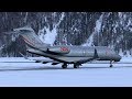 Bombardier Challenger 350 takeoff at St. Moritz / Samedan Airport