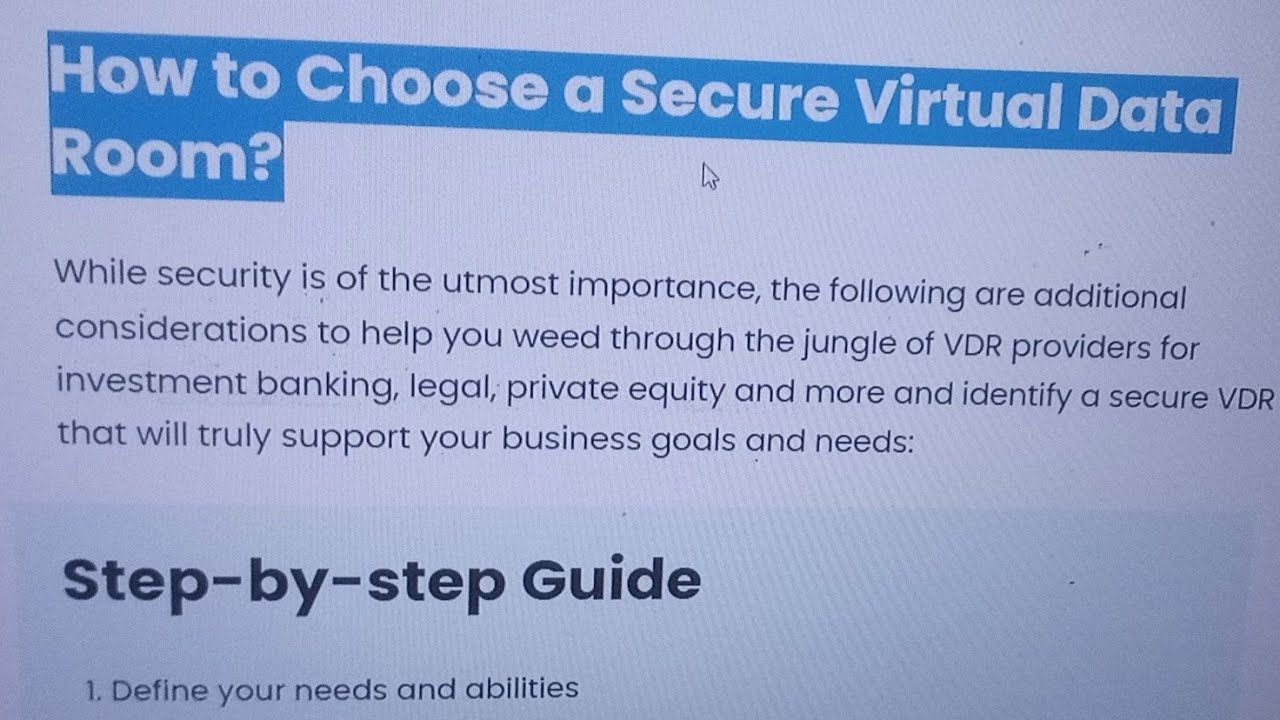 About ideals virtual data room - YouTube