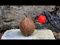 EXPERIMENT: Glowing 700 degree metal ball VS COCONUT