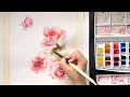 How to paint a Realistic Rose | watercolor flower realistic