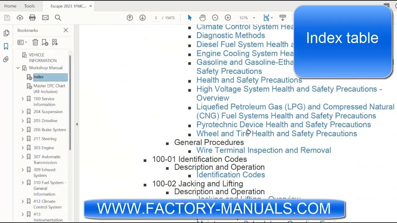 2023 Ford Escape OEM factory repair manual