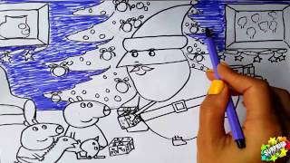 Peppa Pig Boyama - Keçeli Kalem - Noel Baba Peppa Pig'e Hediye Veriyor screenshot 1