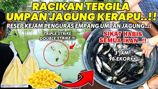 THE CRAZIEST CORN BAIT MIX FOR DRAINING POND!! WITHOUT BOMBING, THE FISH ALL COME TOGETHER AND TH...
