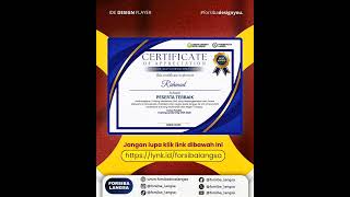 Desain sertifikat yang elegan, profesional, dan penuh makna.