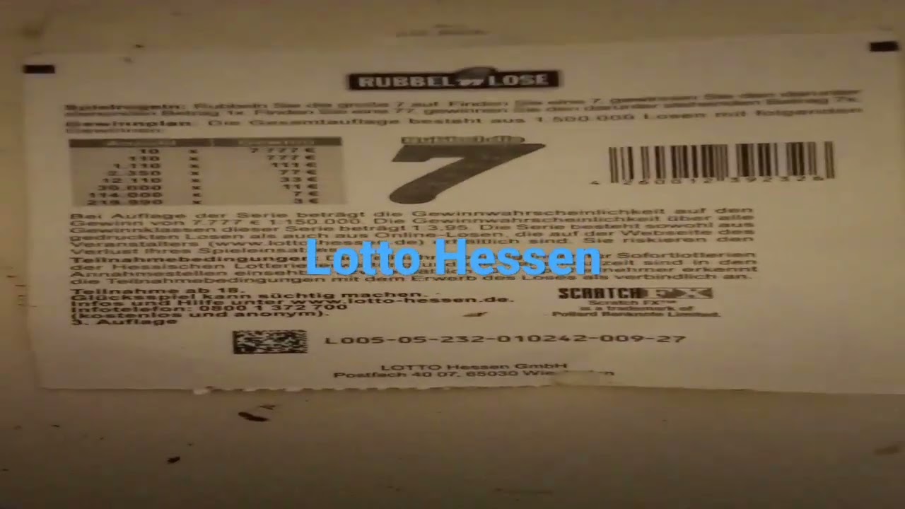 Rubbel die 7 Lotto Hessen Unboxing Video