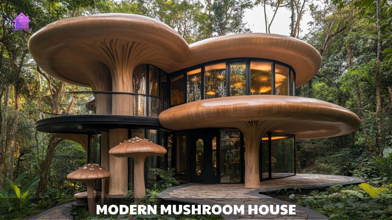 Futuristic Mushroom House Tour | Stunning Organic Architecture in a Magical Forest