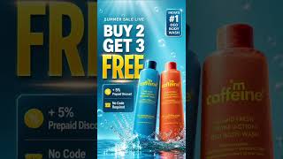 Buy 2 Get 3 FREE 😳 mCaffeine Body Wash Deal | Skincare | voucherwala | #budgetdeals #summercare