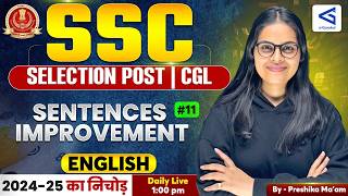 SSC Selection Post Phase 14 | English | Sentences Improvement | Lecture 22 | Complete Solution