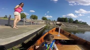 First ride in a wooden home-built Fl14 boat built from Bateau.com Plans