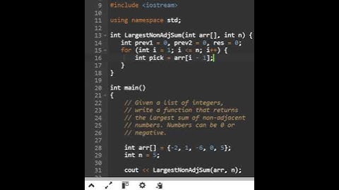 Largest sum of non-adjacent numbers #dailycode #dailycoding #codingchallenge #codingchallenges