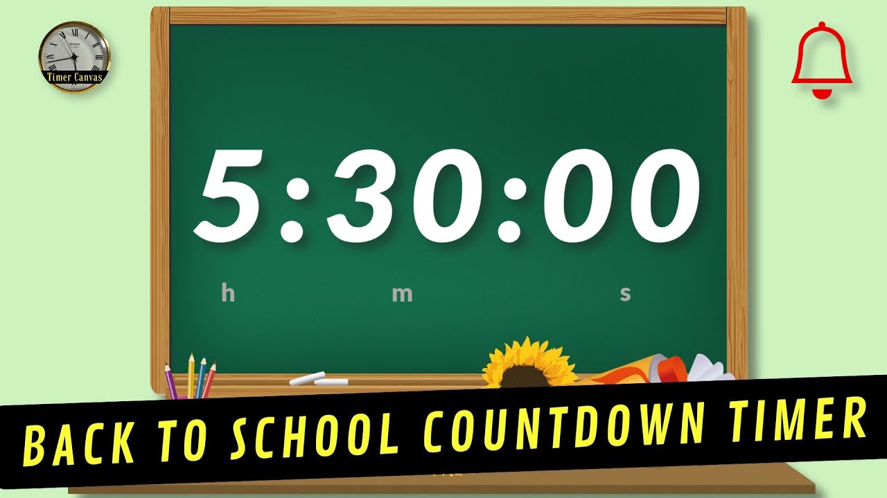 5 Hour 30 Minute Countdown Timer  Back-to-School | School Bell & Study Marathon