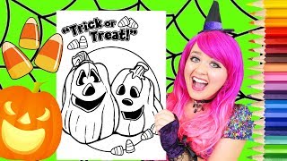 Coloring Halloween Pumpkins & Candy Corn Coloring Page Prismacolor Pencils | KiMMi THE CLOWN