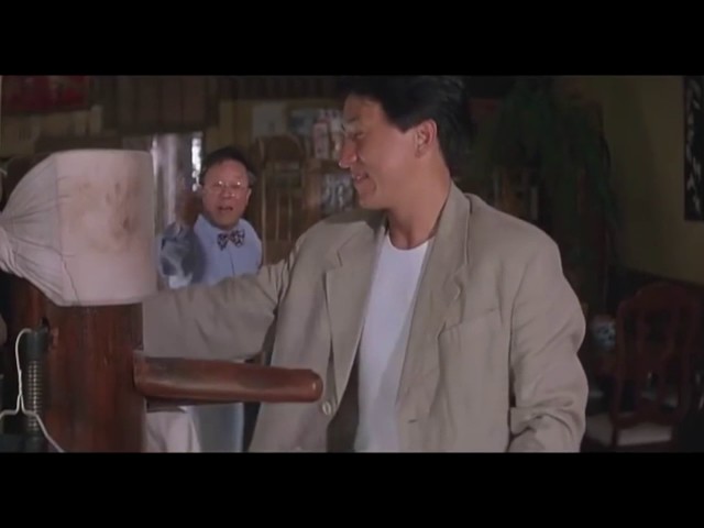 Jackie Chan   training with Wooden Dummy class=
