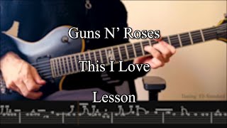 Guns N' Roses - This I Love | Solo Lesson (with TAB) Resimi