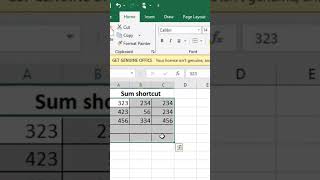 Auto Sum Sortcut #excel #reels #shortcuts #shortvideo #autosum