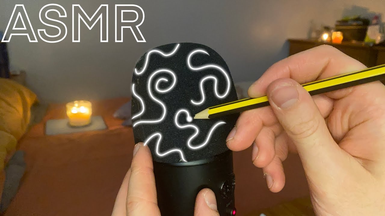 ASMR Writing On The Microphone! Mic Scratching, Whispering, Word Repetition & more!