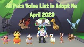 All Pets VALUE List In Adopt Me 2023 - Item Level Gaming