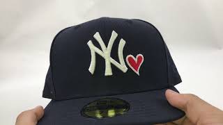 Love New York Yankees New Era 59Fifty Fitted Hat Navy Gray Under Brim