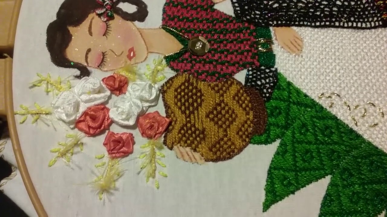 bordado fantasia jarron la dama maguey