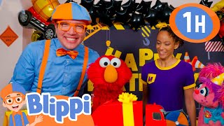 Blippi and Meekah's Birthday Surprise For Elmo | Blippi | Kids Songs | Moonbug Kids